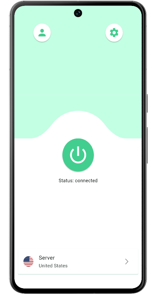 Bellbytes VPN App interface showing connection status and server selection